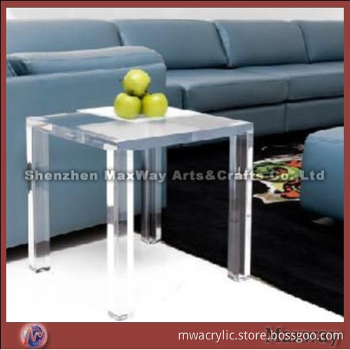 Square and clear perspex coffee table